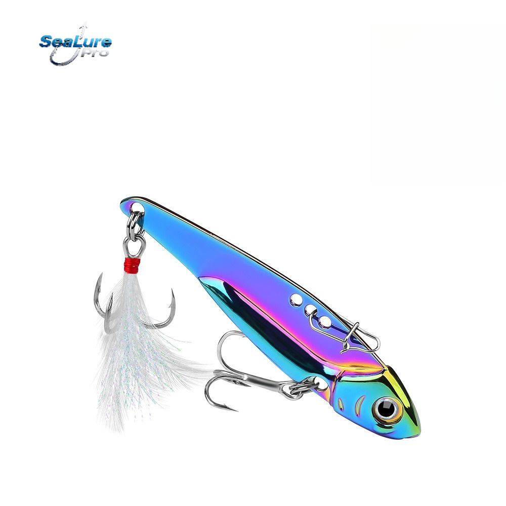 Fishing Lure Spoon - Isca VIB Metálica Colorida, Colher Vibratória