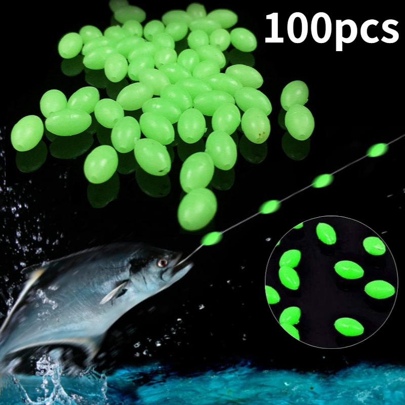 Fishing Lure Topwater - 100 pçs/lote oval noite luminosa contas