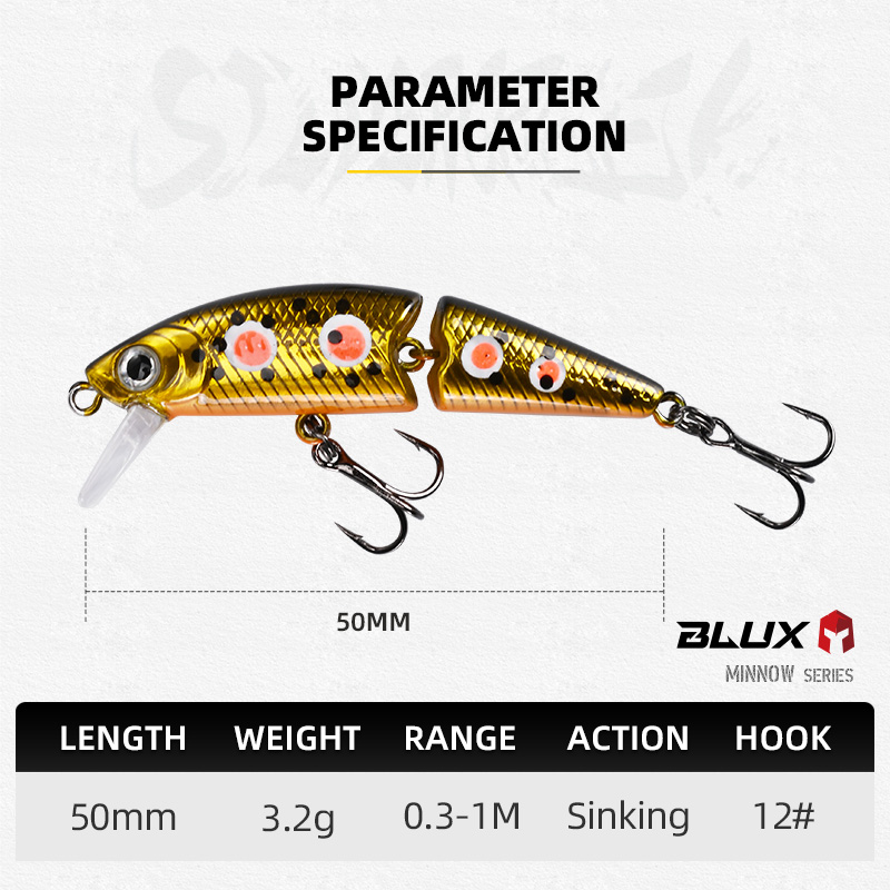 BLUX DR. Minnow Joint 50S Swim - Fishing Lure Swimbait avaliação e preço