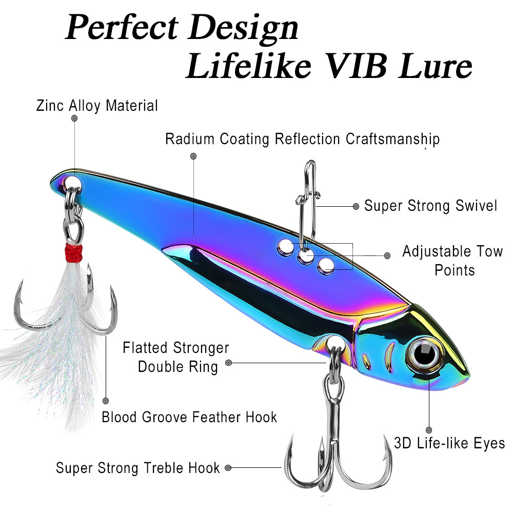 Isca VIB Metálica Colorida, Co - Fishing Lure Spoon avaliação e preço