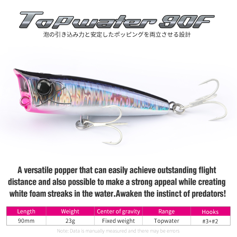 TSURINOYA-DASHER 90F Popper Fi - Fishing Lure Popper avaliação e preço