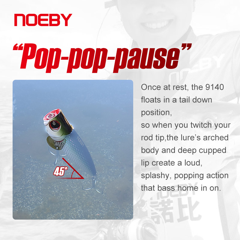 Noeby 105mm 24g Topwater Poppe - Fishing Lure Popper avaliação e preço
